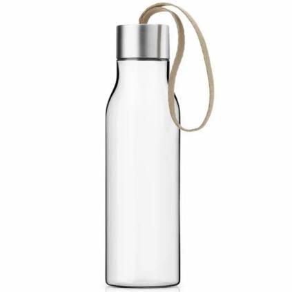 Бутилка за пиене 500 ml, перлено бежова каишка, пластмаса, Eva Trio