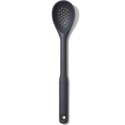 Перфорирана лъжица GOOD GRIPS 33 см, сива, силикон, OXO