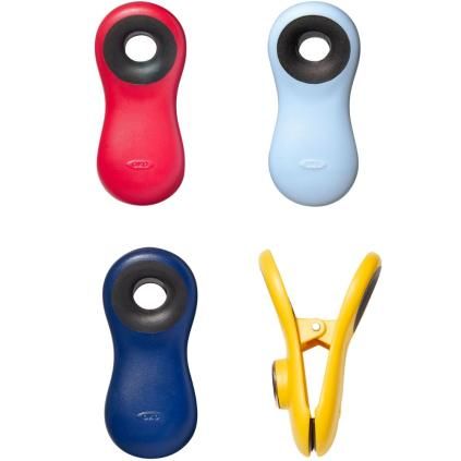 Щипки за торбички GOOD GRIPS, щипки, магнитни, комплект от 4 бр., пластмаса, OXO