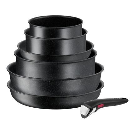 Комплект сервизи за хранене INGENIO BLACK STONE L3998702, комплект от 7 бр., незалепващо покритие, Tefal