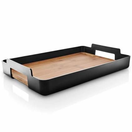 Поднос за сервиране NORDIC KITCHEN 50 x 35 cm, черен, пластмаса/бамбук, Eva Trio
