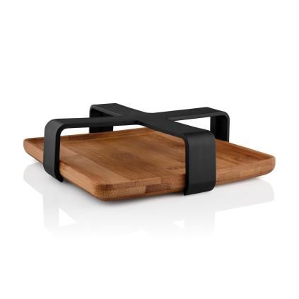 Поставка за салфетки NORDIC KITCHEN 19 x 5 cm, черен, пластмаса/бамбук, Eva Trio
