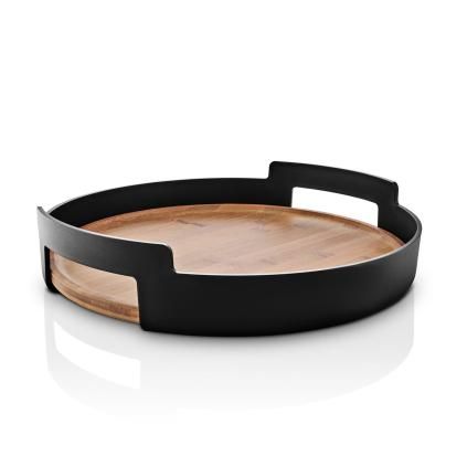 Поднос за сервиране NORDIC KITCHEN 35 cm, черен, пластмаса/бамбук, Eva Trio