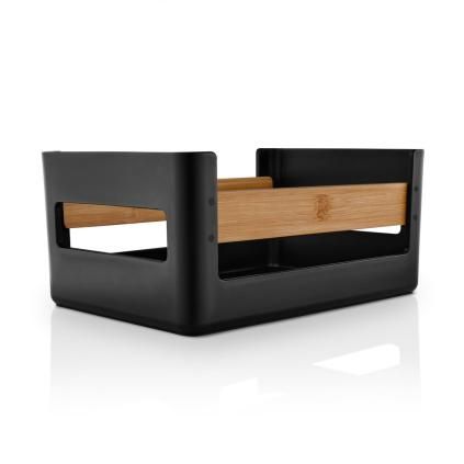 Кухненски органайзер NORDIC KITCHEN 27 x 19 cm, черен, пластмаса/бамбук, Eva Trio