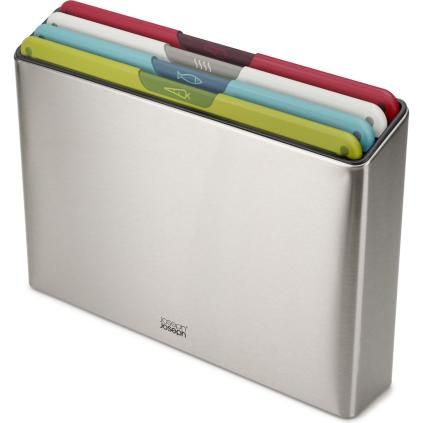 Дъска за рязане FOLIO ICON 60226, 34 x 24 см, комплект от 4 бр., пластмаса/неръждаема стомана, Joseph Joseph