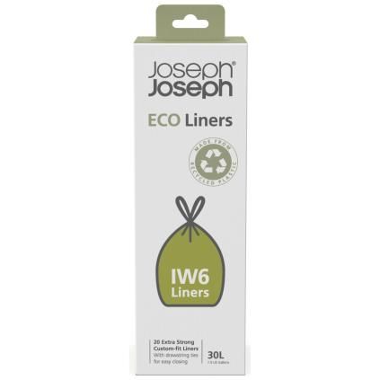 Торби за отпадъци TOTEM MAX IW6 ECO LINERS 30134, 30 л, 20 бр., изключително силни, Joseph Joseph