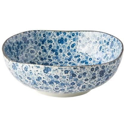 Купа за хранене BLUE DAISY, 20 см, син, керамика, MIJ