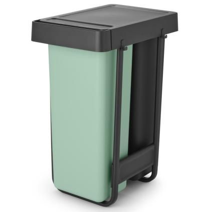 Кош за отпадъци за вграждане SORT & GO, 2x 30 л, тъмносив/нефритенозелен, пластмаса, Brabantia