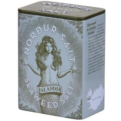 Арктическа сол 100 гр., водорасли, на люспи, тенекиена кутия, Nordur Salt