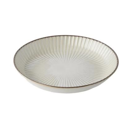 Чиния за вечеря WHITE SENDAN 22,5 см, бял, керамика, MIJ