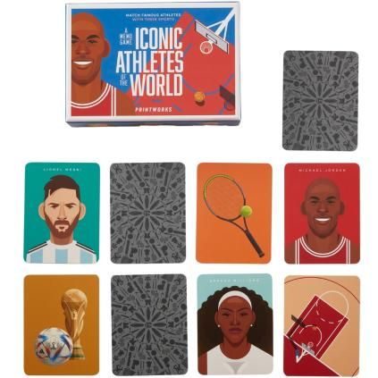 Игра за памет ICONIC ATHLETES, 50 карти, Printworks