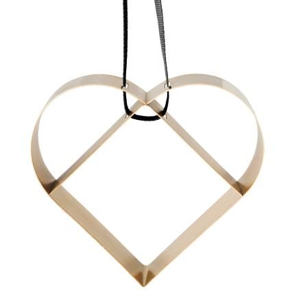 Коледна украса FIGURA 9 см, сърце, месинг, неръждаема стомана, Stelton