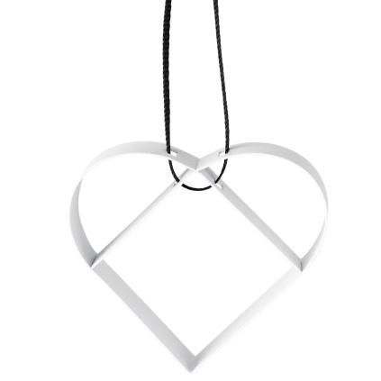 Коледна украса FIGURA 5 см, сърце, мек бял, неръждаема стомана, Stelton