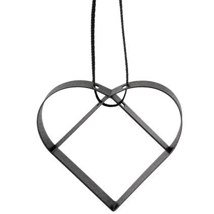 Коледна украса FIGURA 5 см, сърце, мек черен, неръждаема стомана, Stelton