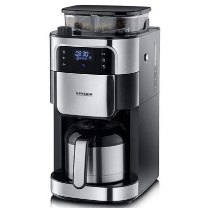 Кафе с капков филтър с мелничка и термос кана KA 4814 Severin, 1,0 л, черен