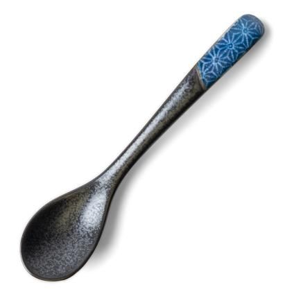 Лъжица за маса ASANOHA 12,5 см, индиго, керамика, MIJ
