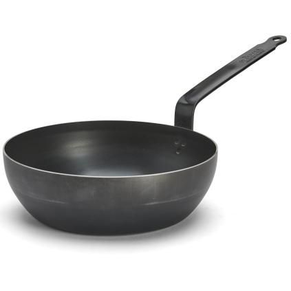 Дълбок тиган соте BLUE CARBON 28 см, син стомана, de Buyer