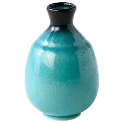 Бутилка за саке INK & TURQUOISE, син, керамика, MIJ