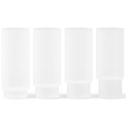 Чаша за дълги напитки RIPPLE 300 ml, комплект от 4 бр., бял, твърди LIVING