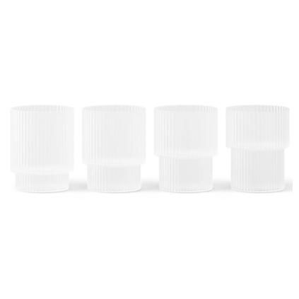Чаша за вода RIPPLE 200 ml, комплект от 4 бр., бял, твърди LIVING