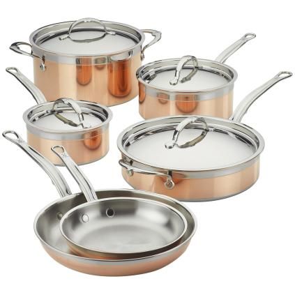 Комплект кухненски съдове COPPERBOND, комплект от 6 бр., меден, Hestan