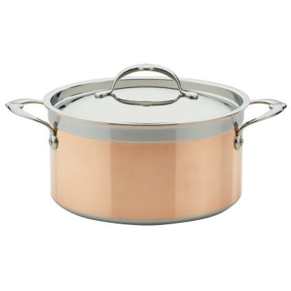 Тенджера за готвене COPPERBOND 24 см, 5,7 л, меден, Hestan