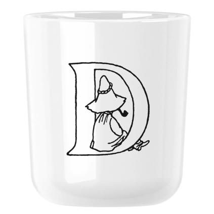 220334 plastovy hrnek moomin abc 200 ml pismeno d bila rig tig