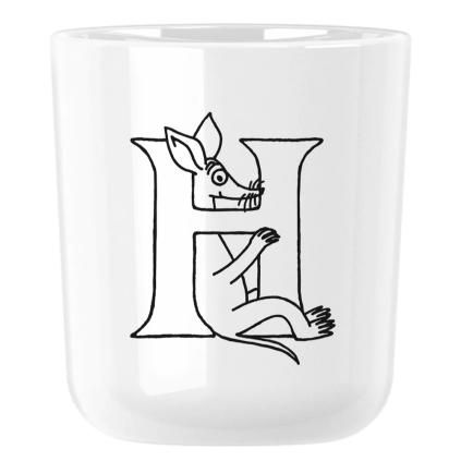 220358 plastovy hrnek moomin abc 200 ml pismeno h bila rig tig