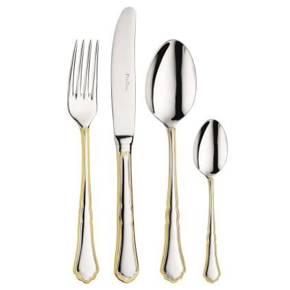 220940 sada priboru settecento gold filet sada 24 ks stribrna zlata pintinox