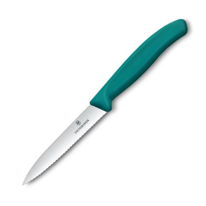 229203 orezavaci nuz swiss classic 10 cm vroubkovany zelena plast victorinox