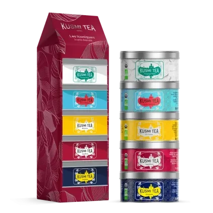 233033 darkova sada caju iconics teas 5 x 20 g plechovka kusmi tea