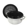 Тенджера COCOTTE 26 см, кръгла, бяла, чугунена, Staub