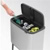 Кош за отпадъци с докосване BO 3 x 11л, матова стомана, Brabantia