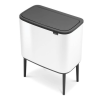 Кош за отпадъци с докосване BO 3 x 11л, бял, Brabantia