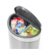 Кош за отпадъци с докосване TOUCH BIN NEW 10 + 23л, устойчив на пръстови отпечатъци, матова стомана, Brabantia