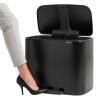 Кошче за отпадъци с педал BO 11 + 23л, матово черно, Brabantia