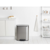 Кошче за отпадъци с педал BO 2 x 30л, матова стомана, Brabantia