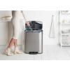 Кошче за отпадъци с педал BO 2 x 30л, матова стомана, Brabantia
