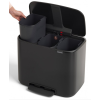 Кошче за отпадъци с педал BO 3 x 11л, черно, Brabantia