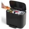 Кошче за отпадъци с педал BO 3 x 11л, черно, Brabantia