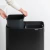Кош за отпадъци с докосване BO HI 2 x 30л, черен, Brabantia