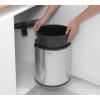 Кош за отпадъци за вграждане 15л, лъскава стомана, Brabantia