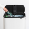 Кош за отпадъци с докосване BO HI 2 x 30л, бял, Brabantia