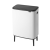 Кош за отпадъци с докосване BO HI 2 x 30л, бял, Brabantia