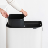 Кош за отпадъци с докосване BO HI 2 x 30л, бял, Brabantia