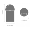 Кошче за отпадъци PUSH BIN 60л, лъскава стомана, Brabantia