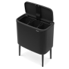 Кош за отпадъци с докосване BO 3 x 11л, матово черен, Brabantia