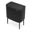 Кош за отпадъци с докосване BO 3 x 11л, матово черен, Brabantia