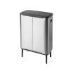 Кош за отпадъци с докосване BO 2 x 30л, матова стомана, Brabantia