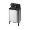 Кош за отпадъци с докосване BO 2 x 30л, матова стомана, Brabantia